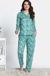 Zivame Mickey Mania Knit Poly Pyjama Set - Winter Green — thumbnail 2